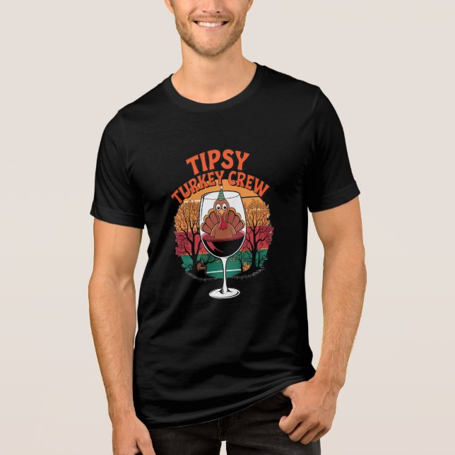 Camiseta Triblenda Tipsy Turkey Crew Thanksgiving Drinking Shirt (Anverso)