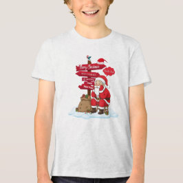 Camiseta Triblenda Tired Santa Kids Basic Funny Holiday Gift T-Shirt