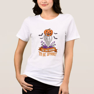 Camiseta Triblenda Tis The Season To Be Spooky Skeleton Hand Hallowee