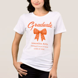 Camiseta Triblenda Tocado de cuadros naranjas graduación