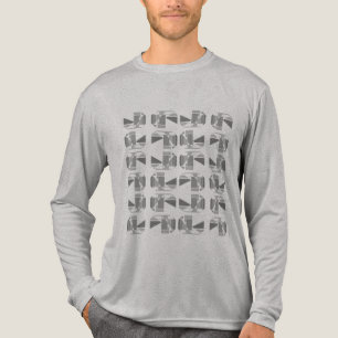 Camiseta Triblenda Tonos grises piezas geométricas de carbón Look MCM