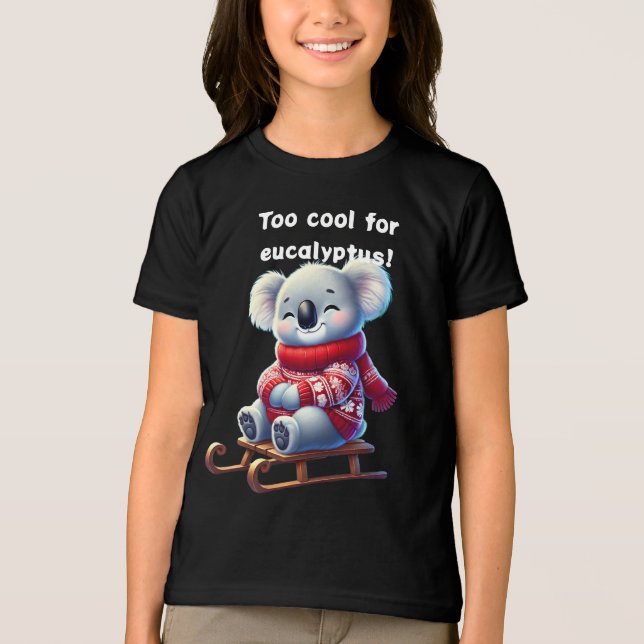 Camiseta Triblenda Too Cool for Eucalyptus | Funny Koala Kids T-Shirt (Anverso)