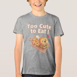 Camiseta Triblenda Too Cute to Eat: Smiling Bichon Burger Art