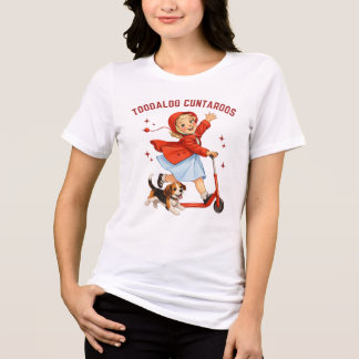 Camiseta Triblenda Toodaloo Cuntaroos Retro Scooter Girl With Puppy