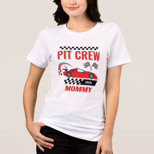 Camiseta Triblenda Torneo de pit de coche de carrera mami cumpleaños
