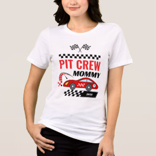 Camiseta Triblenda Torneo de pit de coche de carrera mami cumpleaños 