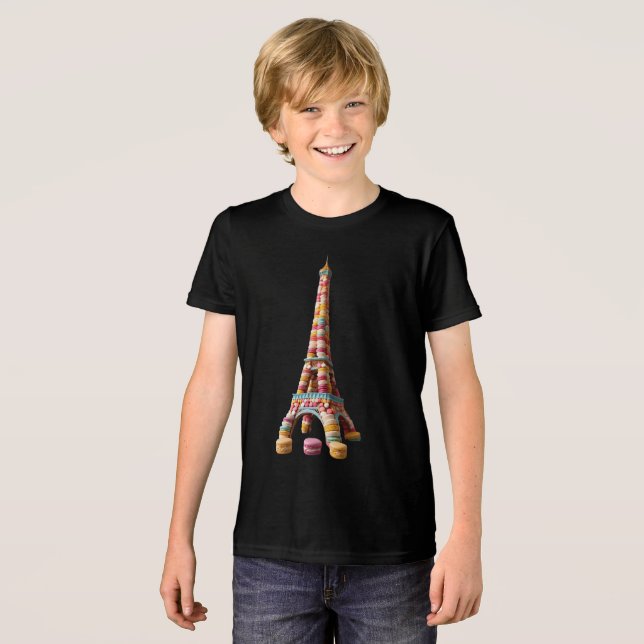 Camiseta Triblenda Torre Eiffel de Macaron (Anverso Completo)