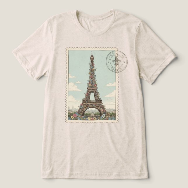 Camiseta Triblenda Torre Eiffel Vintage  (Diseño delantero )