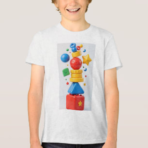 Camiseta Triblenda Torre vertical de juguetes para niños en 3D colori