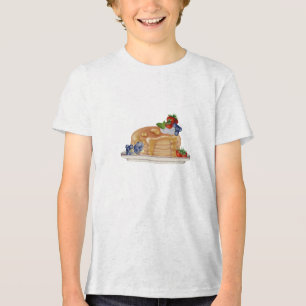 Camiseta Triblenda Tortitas Dibujadas a Mano Bayas Comida Desayuno