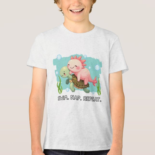 Camiseta Triblenda Tortuga Axolotl (Anverso)