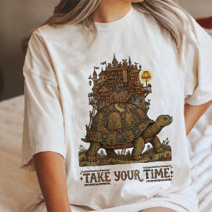 Camiseta Triblenda Tortuga Biblioteca Castillo Tómate Tu Tiempo Arte