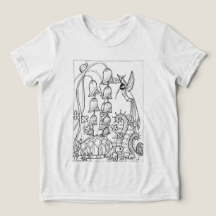 Camiseta Triblenda Tortuga con colorido de pájaro