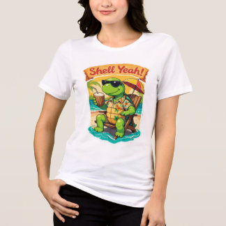 Camiseta Triblenda "Tortuga disfrutando de la playa"