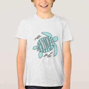 Camiseta Triblenda Tortuga marina de Maldivas - Tipografía azul tropi
