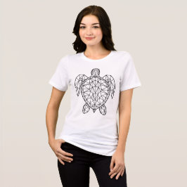 Camiseta Triblenda Tortuga marina geométrica negra en estructura de a