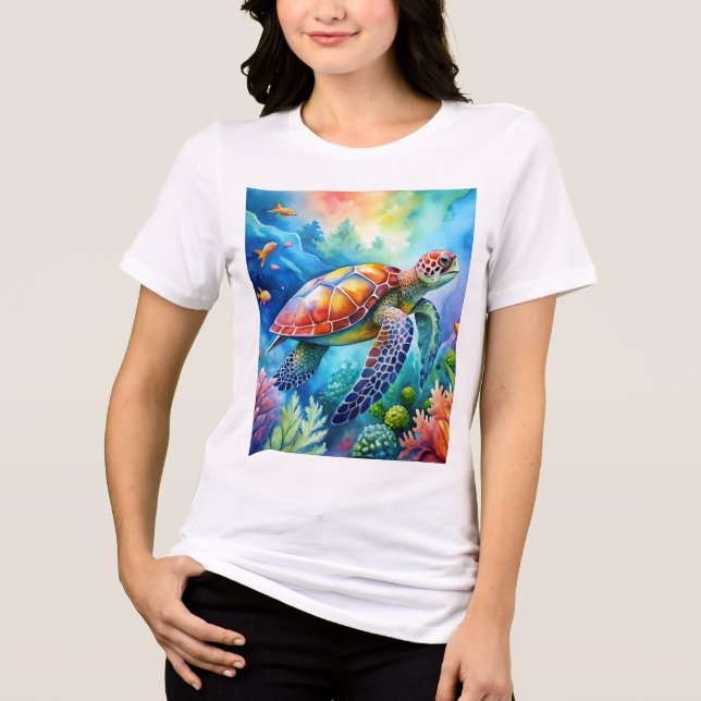 Camiseta Triblenda Tortuga marina pintada (Anverso)