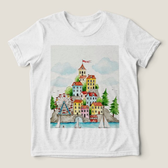 Camiseta Triblenda  Town on an island (Diseño delantero )