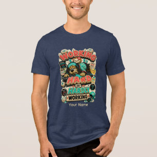 Camiseta Triblenda Trabajando Duro o Apenas Trabajando Personalizado