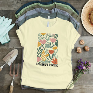 Camiseta Triblenda Tracotta de patrón floral de tierra, rosa sabio y