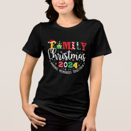 Camiseta Triblenda Traje a juego para Navidad familiar 2024 Equipo de