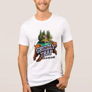 Camiseta Triblenda Trampa de oso gris Manténgase fuera de la isla