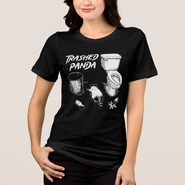 Camiseta Triblenda Trashed Panda Funny Drunk Racoon (Anverso)
