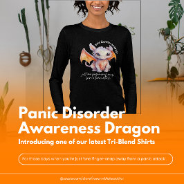 Camiseta Triblenda Trastorno de Pánico Conciencia Dragón LETRAS BLANC