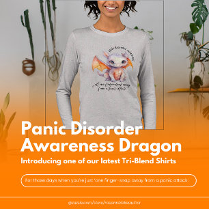 Camiseta Triblenda Trastorno de Pánico Conciencia Dragón LETRAS NEGRA