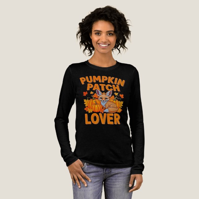 Camiseta Triblenda Trébol de parche de calabaza - Caída del otoño de  (Anverso Completo)