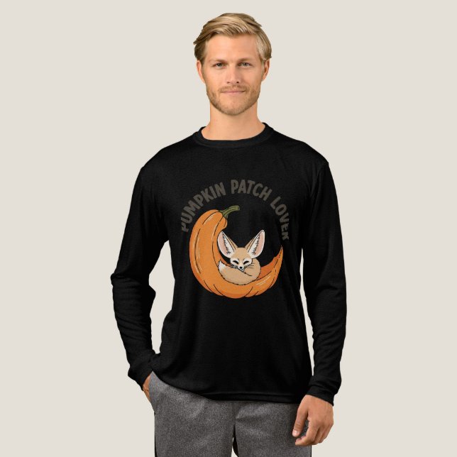 Camiseta Triblenda Trébol de parches de calabaza - Diseño de otoño de (Anverso Completo)