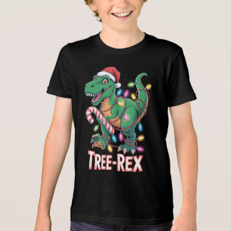 Camiseta Triblenda Tree-Rex Dinosaurier - T-Rex mit Lichterkette