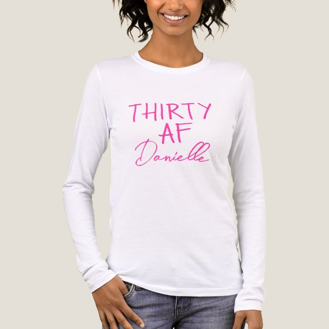Camiseta Triblenda TREINTA AF Gracioso 30 cumpleaños Rosa (Anverso)