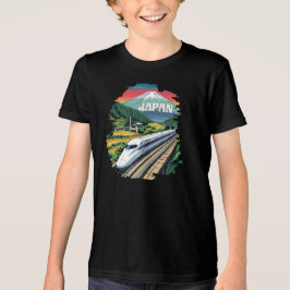 Camiseta Triblenda Tren de bala japonés y el Monte Fuji