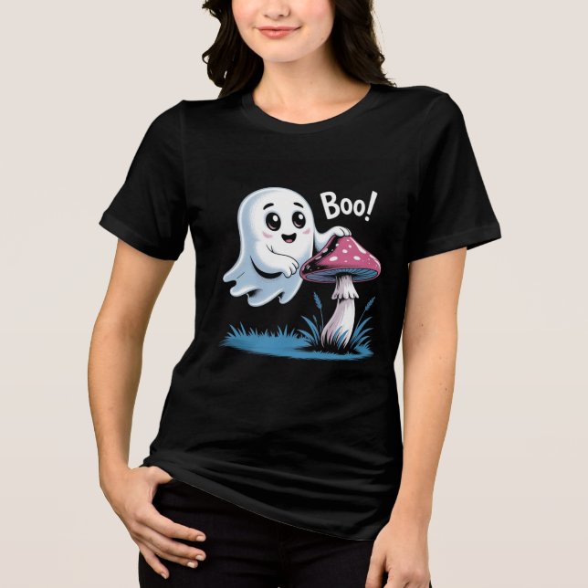 Camiseta Triblenda Trendy Ghost T-Shirt - Gracioso té gráfico de Hall (Anverso)