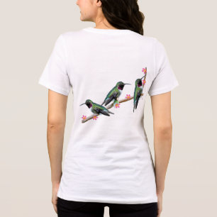 Camiseta Triblenda Tres colibríes en la rama Silencio perenne