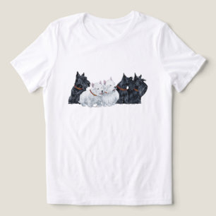 Camiseta Triblenda Tres Terriers Escoceses con Dos Westies