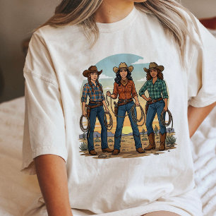 Camiseta Triblenda Tres vaqueras occidentales con lazos