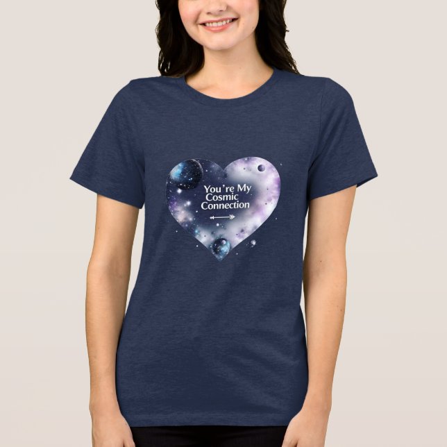 Camiseta Triblenda Tri-Blend femenino de amor cósmico - tema de galax (Anverso)