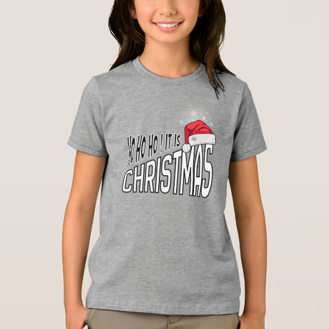 Camiseta Triblenda Tri-Blend Shirt : It's Christmas (grey) (Anverso)