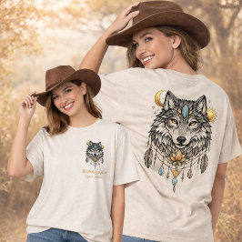 Camiseta Triblenda Tribal Lobo Espíritu Animal Cazador de Sueños Sol 