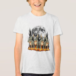 Camiseta Triblenda Triceratops Dinosaurio Épico – Luz de Luna Ardient