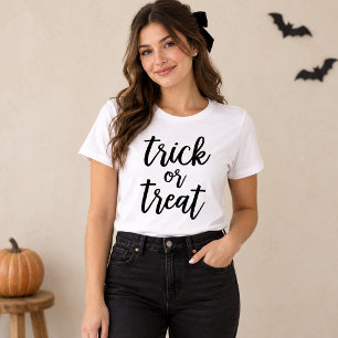 Camiseta Triblenda Trick or Treat Letra Negra Moderna Halloween