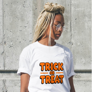 Camiseta Triblenda Trick or Treat Script Moderno para Mujer en Hallow