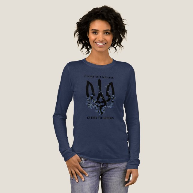 Camiseta Triblenda Trident. Glory To Ukraine & Glory to Heroes. (Anverso Completo)