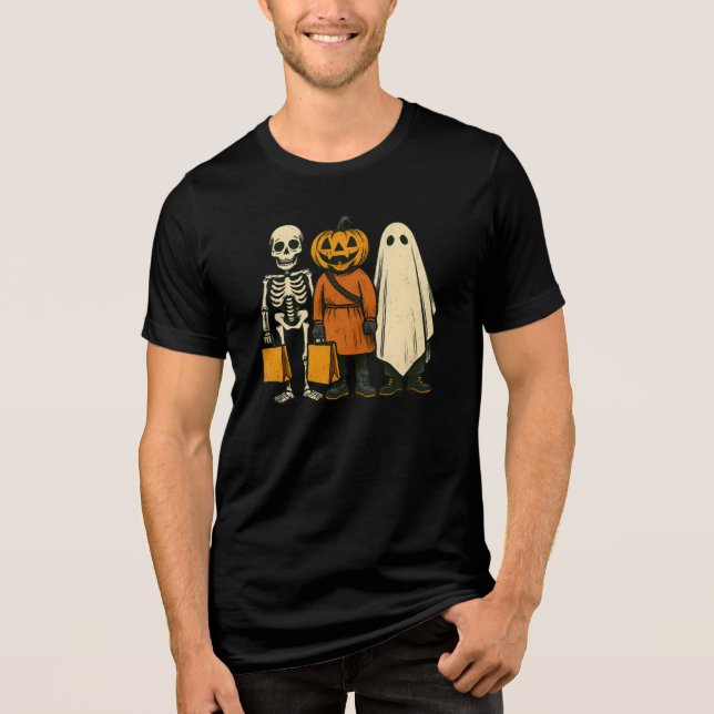 Camiseta Triblenda Trigo de Halloween o equipo de tratantes (Anverso)
