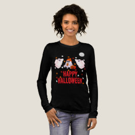Camiseta Triblenda Trío de fantasmas lindos Feliz Halloween Manga Lar