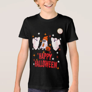 Camiseta Triblenda Trío de fantasmas lindos Happy Halloween Media Man