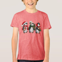 Trío de pingüinos navideños adorables