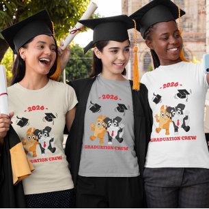 Camiseta Triblenda Tripulación de Graduación 2026 Perro de Dibujos An